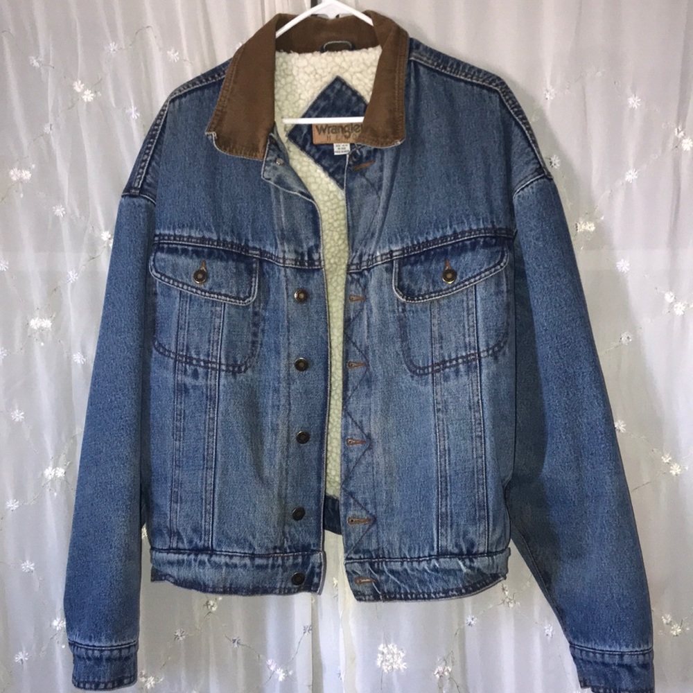 Vintage Sherpa jean jacket corduroy collar